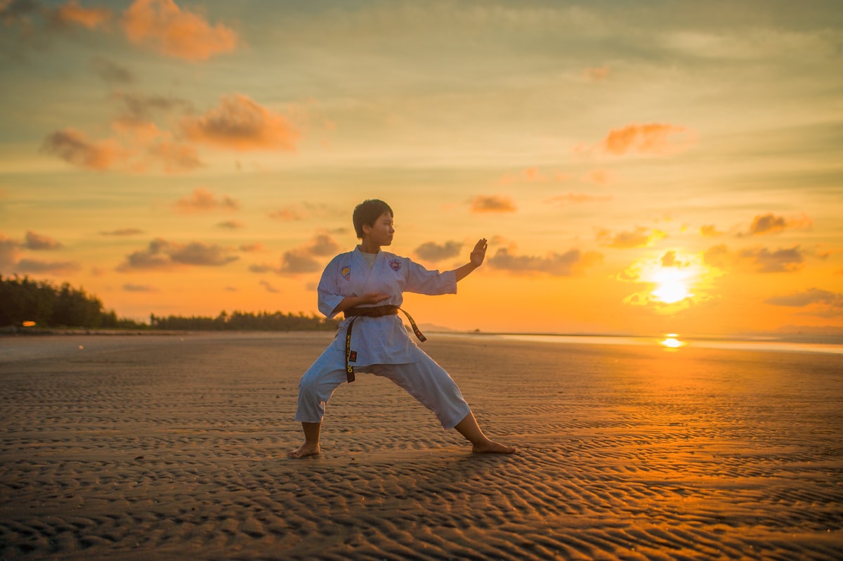 Students practicing martial arts and Karate for self-defense at Bushra School
